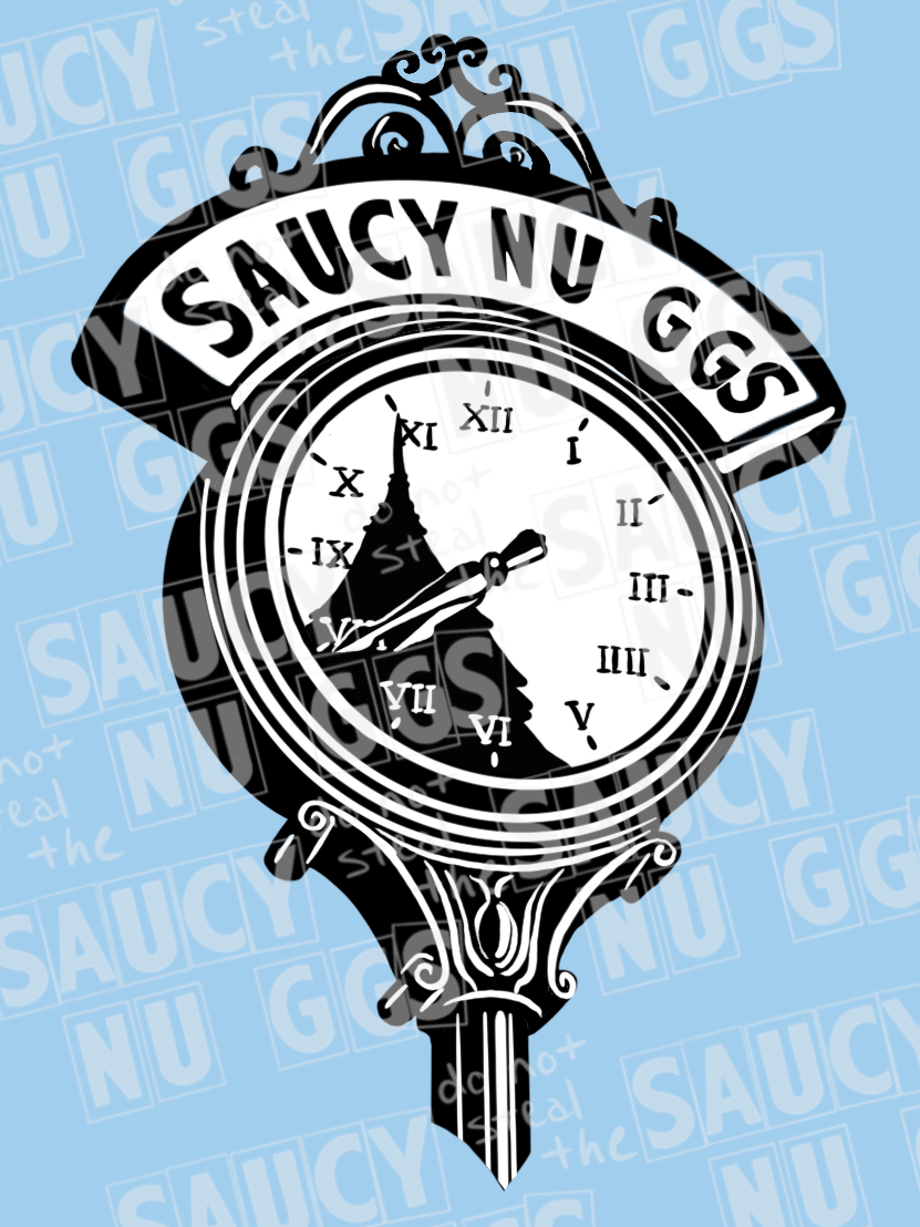 Clock Saucy Nuggs Sticker