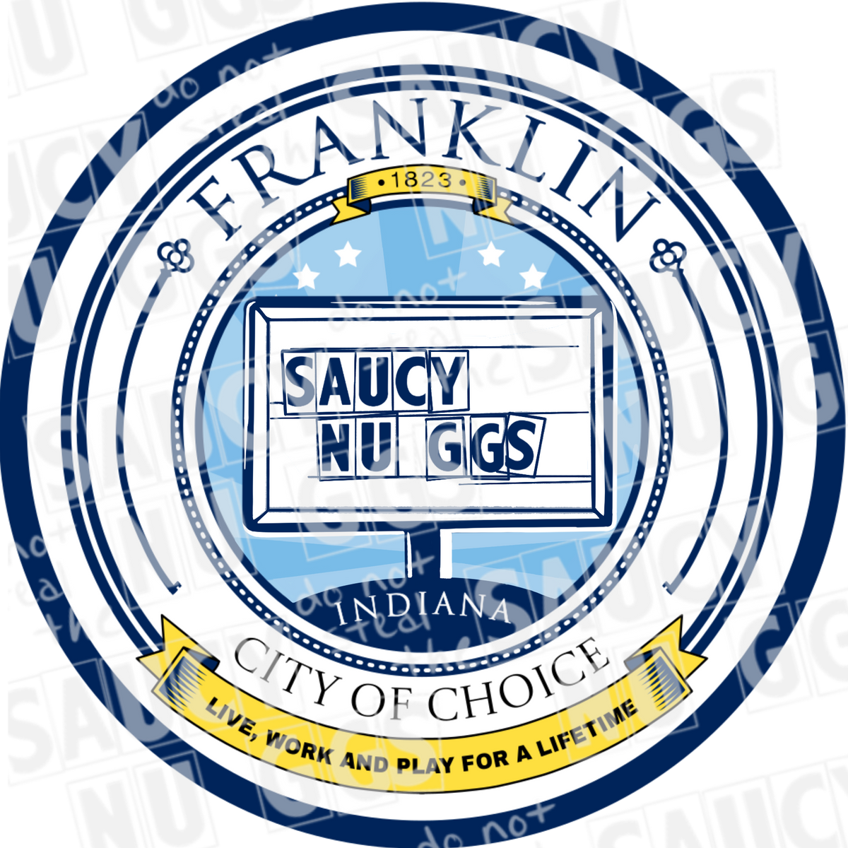 Franklin Seal Saucy Nuggs Sticker